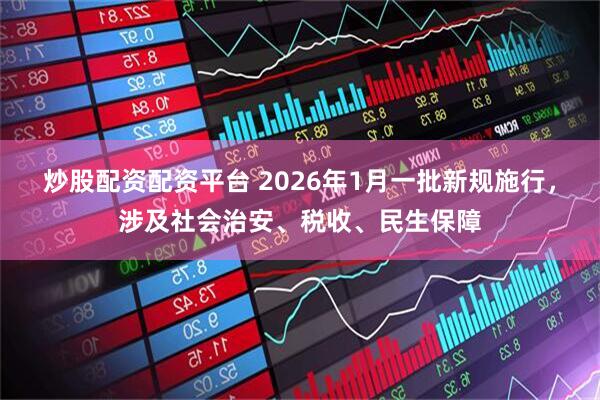 炒股配资配资平台 2026年1月一批新规施行，涉及社会治安、税收、民生保障